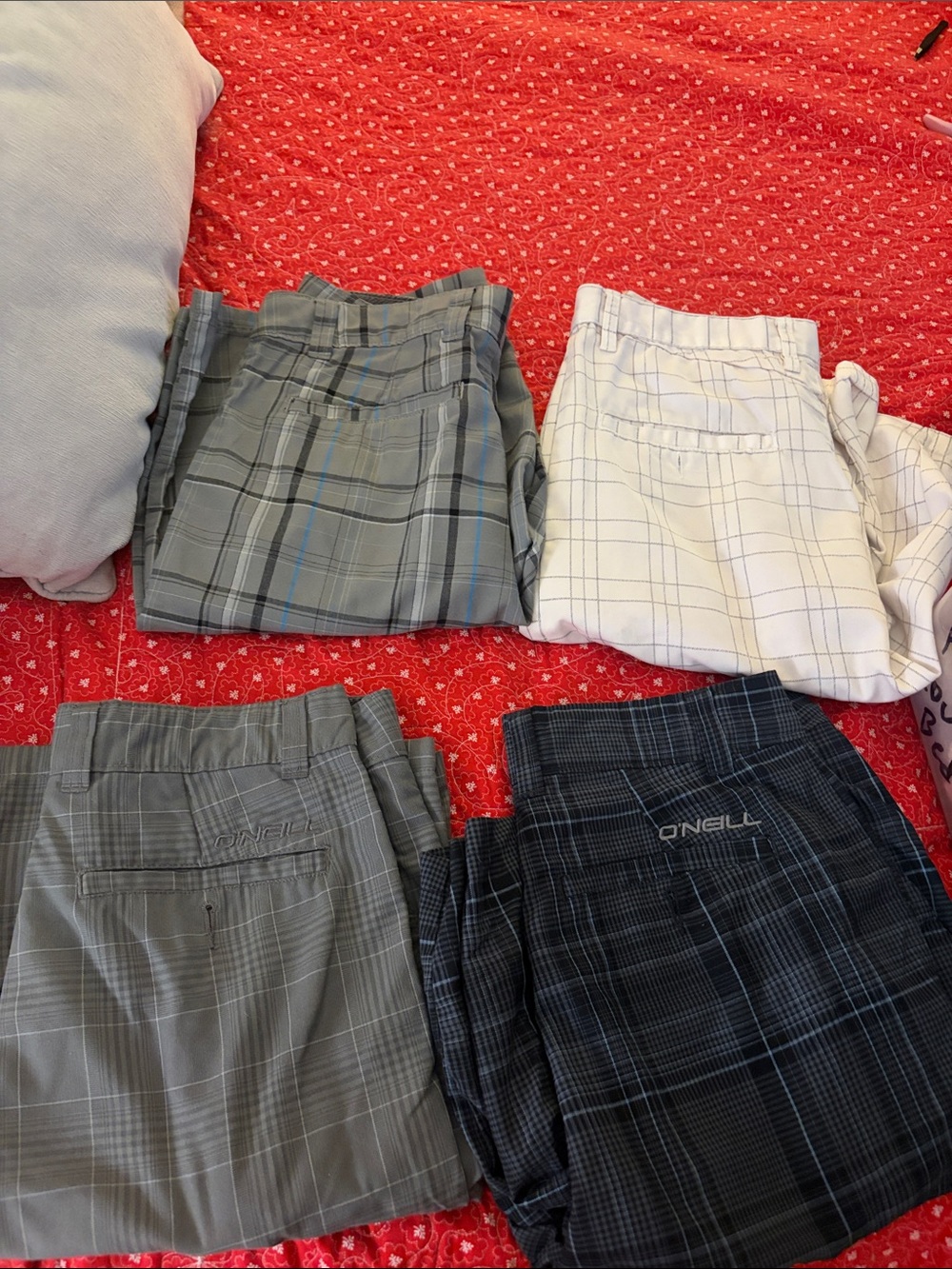 O'Neill Plaid Shorts - Gray, Black, White
